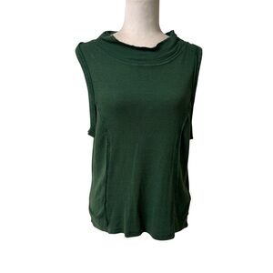 Anthropologie Pilcro mockneck ribbed sleeveless granola boho relaxed medium top